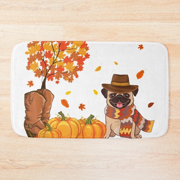 Item preview, Pug leaf autumn pumpkin orange love dog designed and sold by linhkaphung.