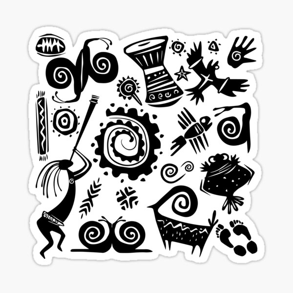 black and white Anthropologie - anthropology - caveman Sticker