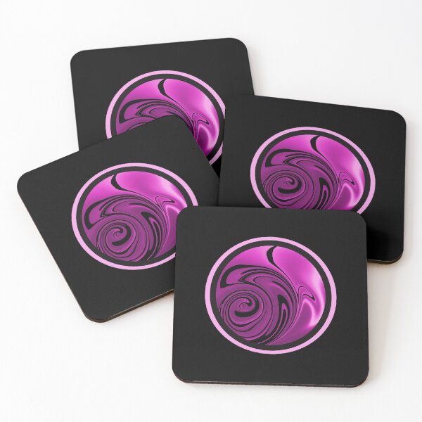 Item preview, Modern, stylish abstract swirl pattern in shades of raspberry pink with black and black background. designed and sold by PetaJaneHome.