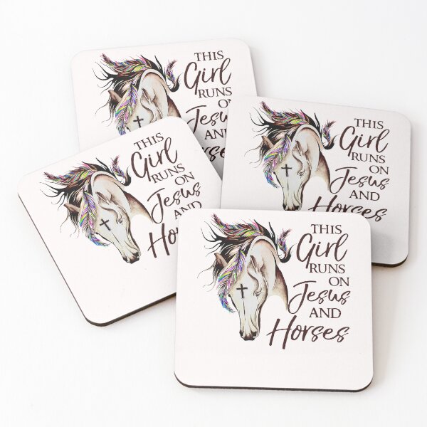 Item preview, This Girl Runs On Jesus And Horses Christians Horse Lovers designed and sold by JulyDesigns.