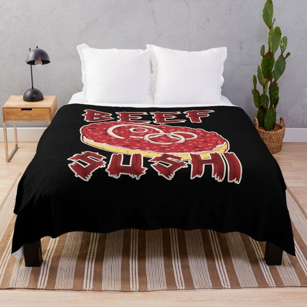 Beef Sushi - Funny Design - Minced Meat Throw Blanket