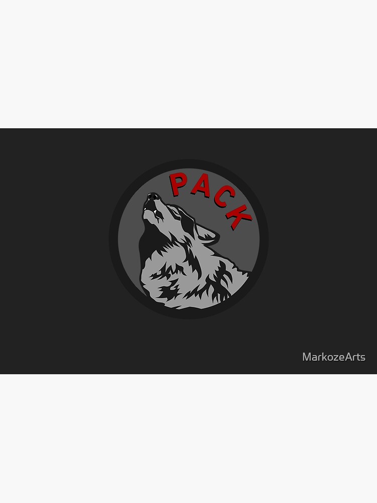 Thumbnail 2 of 2, Laptop Skin, Howling dark wolf from the Pack designed and sold by MarkozeArts.