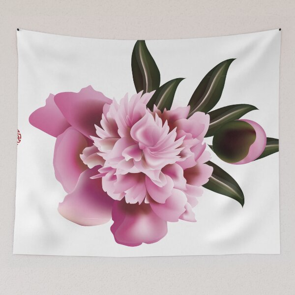 Item preview, Chinese ink painting - pink peony or peony - pink designed and sold by Kallandra.