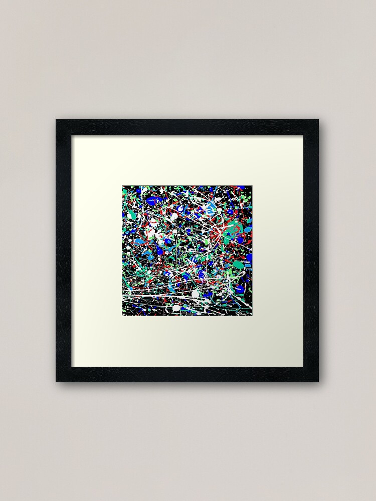Alternate view of mijumi Pollock 80's Style Blue Hues Framed Art Print