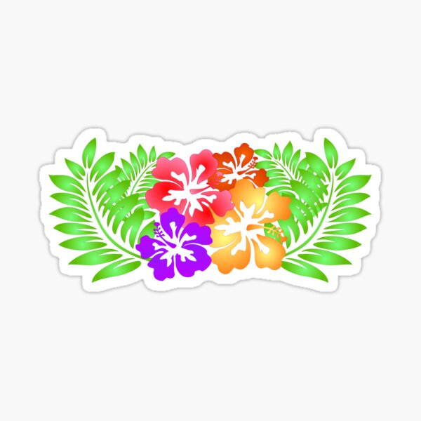Hawaiian Hibiscus Flower Graphic Sticker