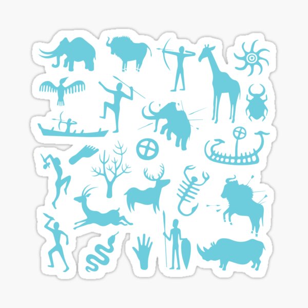 blue Anthropologie - anthropology - caveman Sticker