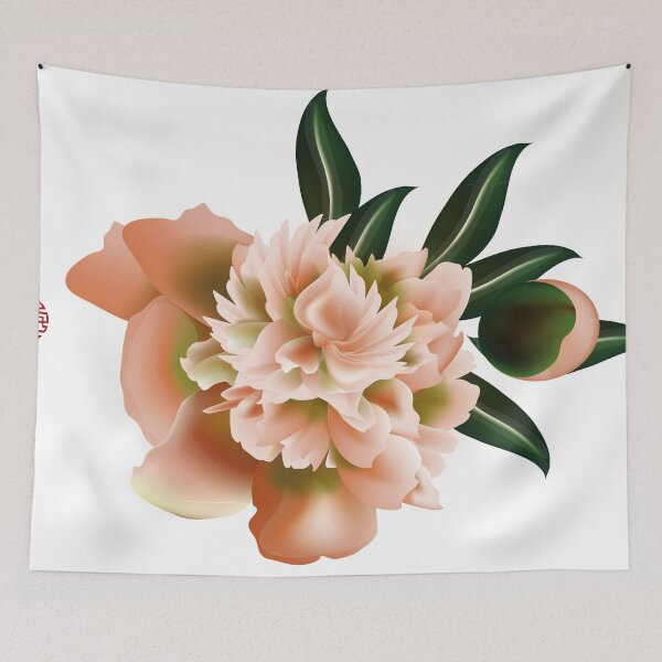 Item preview, Chinese ink painting - orange peony peony - orange designed and sold by Kallandra.