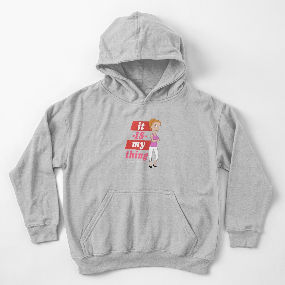 Summer 'it IS my thing' red on dark Kids Pullover Hoodie