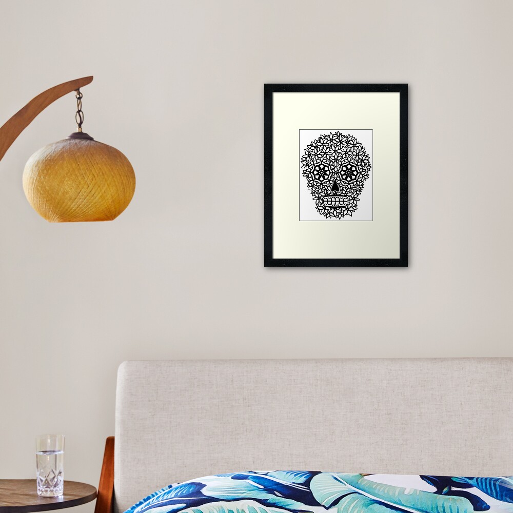 Flower Skull Framed Art Print