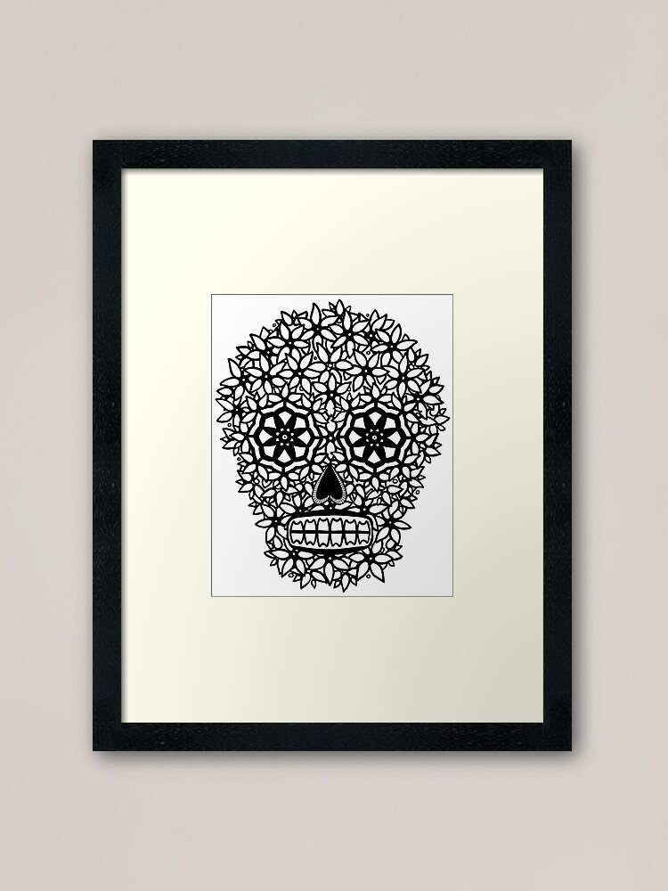 Alternate view of Flower Skull Framed Art Print