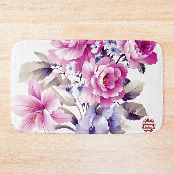 Item preview, Chinese ink painting - pink wild rose bouquet - rose designed and sold by Kallandra.