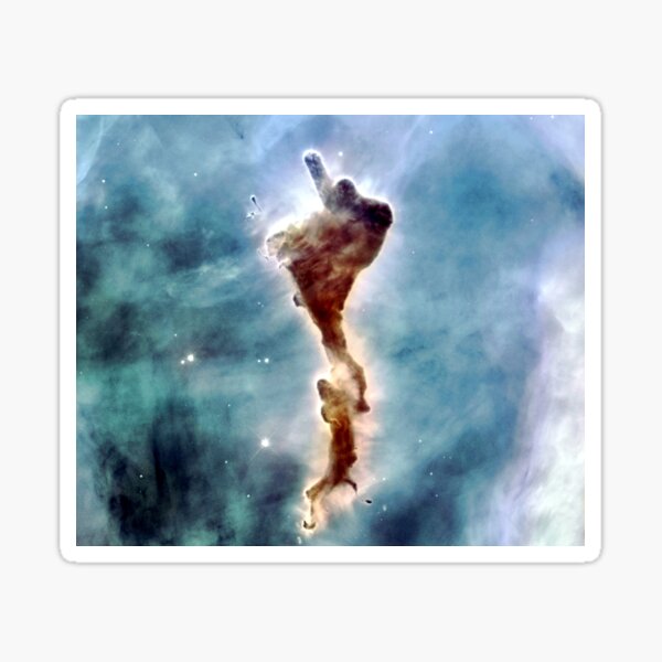 The Finger of God in the Carina Nebula. Nasa Hubble Space Telescope Image. Isn't Science Wonderful! Sticker