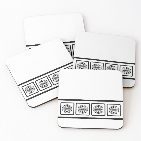 Item preview, Black and white border pattern pop art style on cool white background. designed and sold by PetaJaneHome.