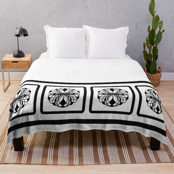 Item preview, Black and white border pattern pop art style on cool white background. designed and sold by PetaJaneHome.