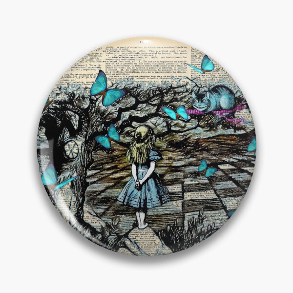 Item preview, Alice & the Cheshire Cat Butterflies Field - Dictionary Page designed and sold by maryedenoa.