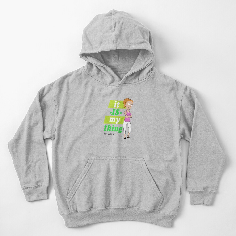Summer 'it IS my thing' green on light Kids Pullover Hoodie