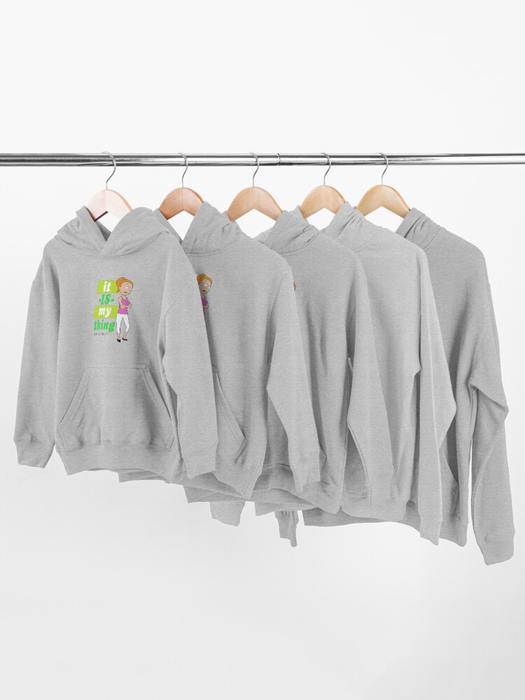 Alternate view of Summer 'it IS my thing' green on light Kids Pullover Hoodie