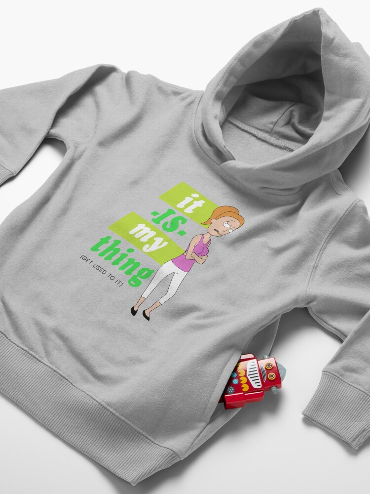 Alternate view of Summer 'it IS my thing' green on light Toddler Pullover Hoodie