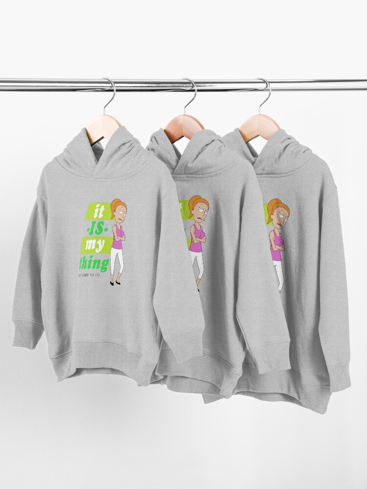 Alternate view of Summer 'it IS my thing' green on light Toddler Pullover Hoodie