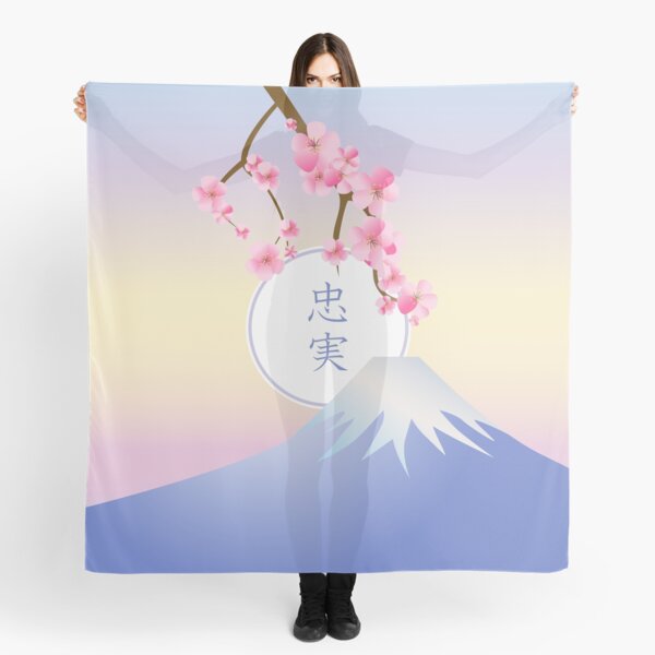 Mt Fuji Plum Blossoms Spring Japanese Umenohana Scarf
