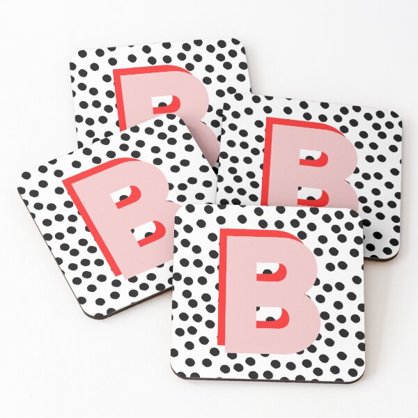 Item preview, Black & White Dalmatian Print Spots With Pink Letter B designed and sold by Laura Dawson.