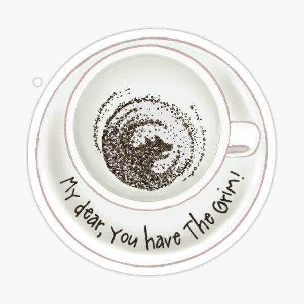Item preview, the Grim teacup designed and sold by Swish & Scribble.