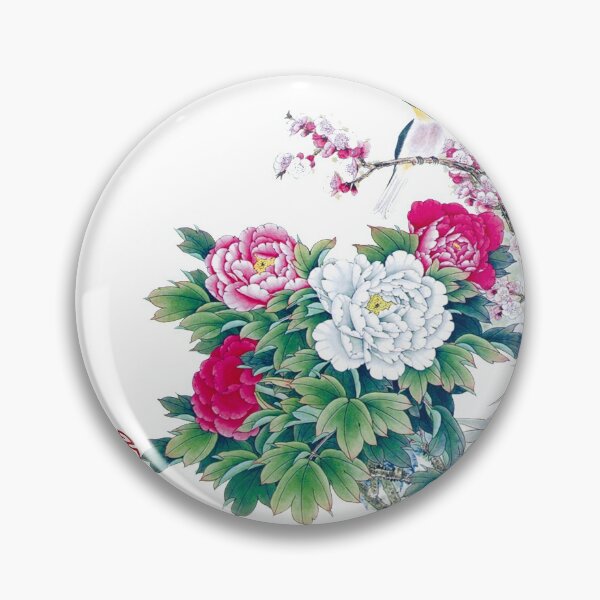 Item preview, Chinese ink painting - pink & white wild rose bouquet - pink white designed and sold by Kallandra.