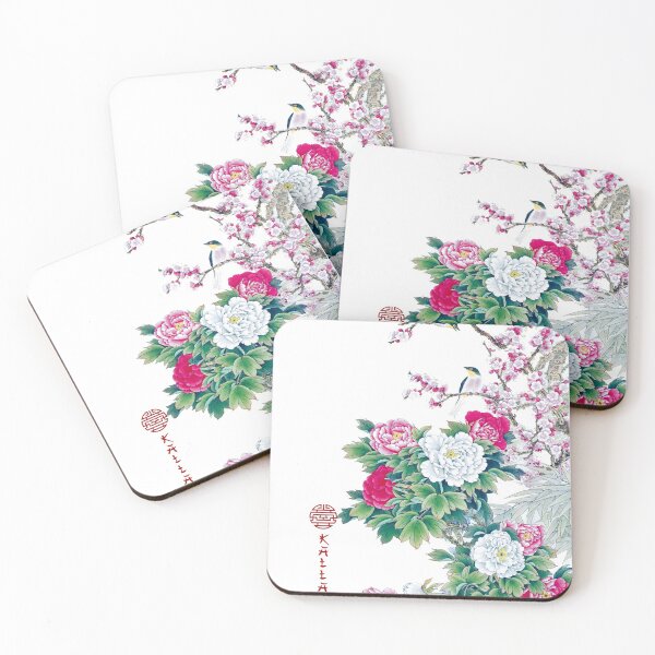 Item preview, Chinese ink painting - pink & white wild rose bouquet - pink white designed and sold by Kallandra.