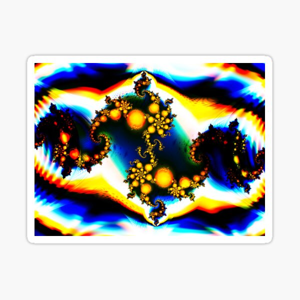 Dark Psychedelic Rainbow Fractal Sticker