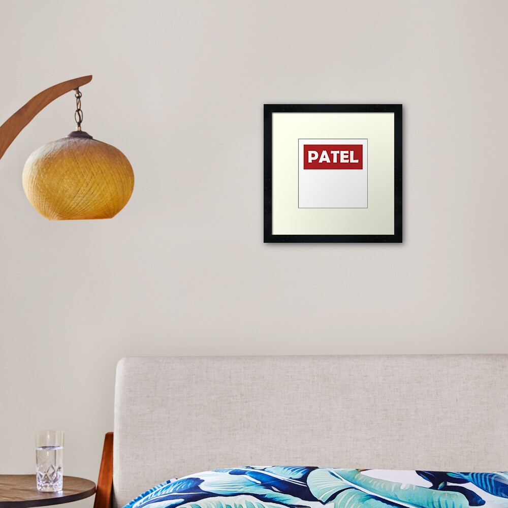 patel-popular-indian-gujarati-surname-framed-art-print-for-sale-by