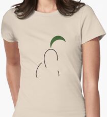 Chikorita Silhouette Black Women's Fitted T-Shirt