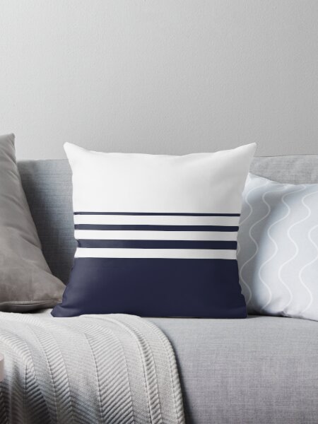 Item preview, Always beautiful navy and white stripes on white background. designed and sold by PetaJaneHome.