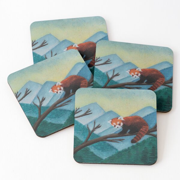 Item preview, Watercolour landscape with red panda designed and sold by Tefra.