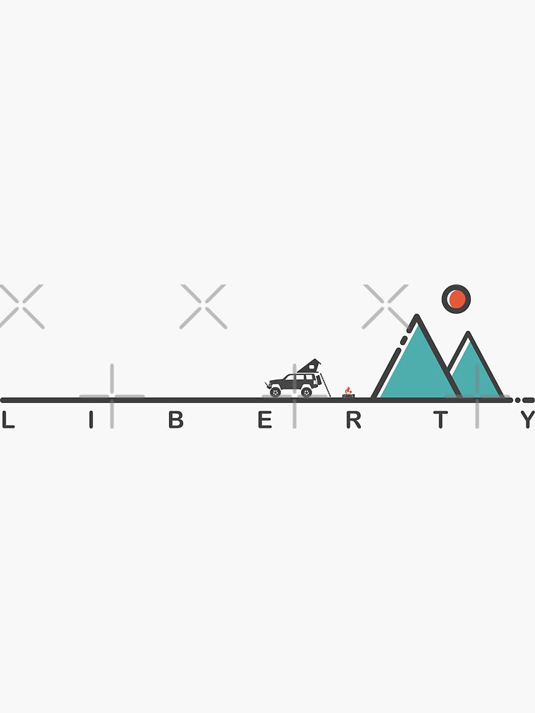 "Overland Camping (Jeep Liberty KK)" Sticker for Sale by thenanuk