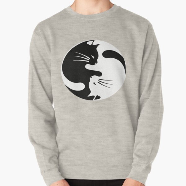 Ying yang cat (white) Pullover Sweatshirt