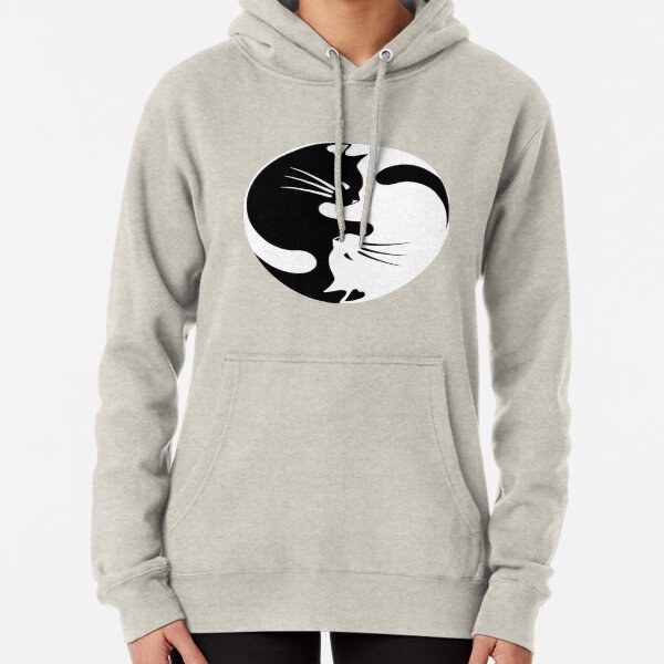 Ying yang cat (white) Pullover Hoodie