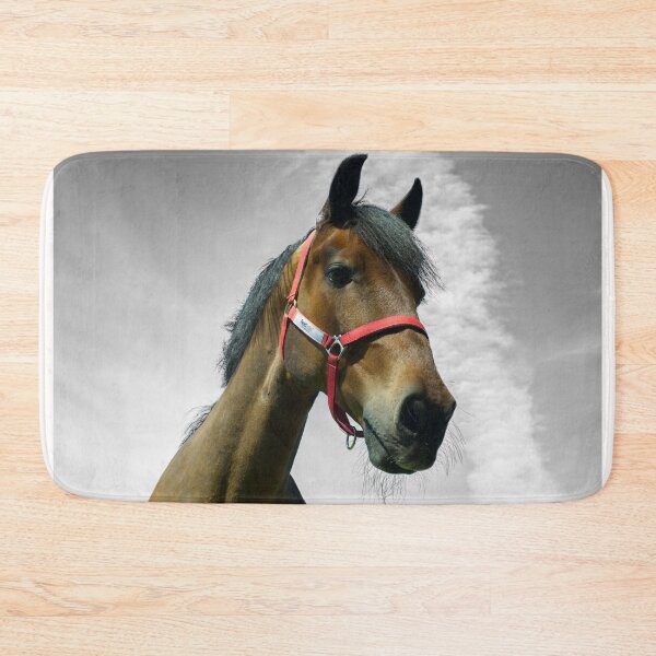 Item preview, Chestnut horse head against a monochrome sky designed and sold by PicsByTony.