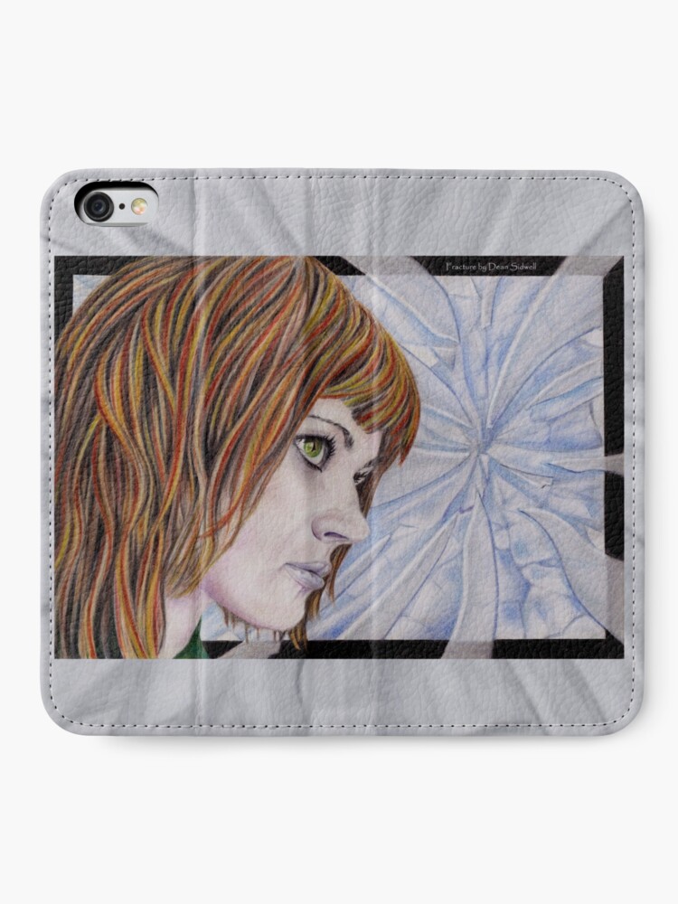 Alternate view of Fracture: Original colour pencil drawing by Dean Sidwell iPhone Wallet