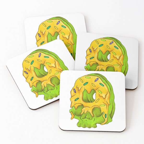 Item preview, Yellow & Green Donut Skull  designed and sold by LadyMayDesigns9.