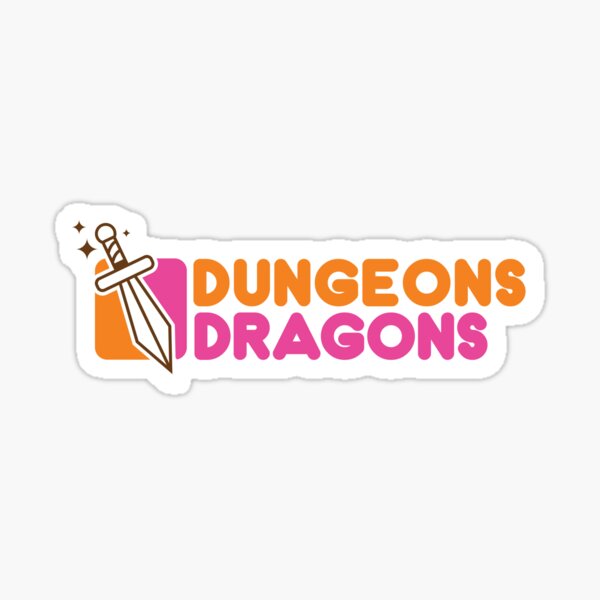 Dungeons and Dragons and Dunkin Donuts Nerd Coffee Sticker for