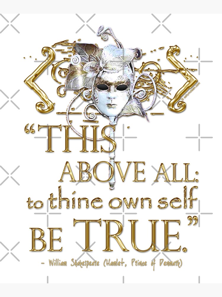 Thumbnail 5 of 5, Tote Bag, Shakespeare Hamlet "own self be true" Quote designed and sold by Styled Vintage.