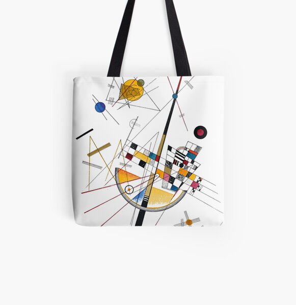 Kandinsky Delicate Tension No. 85, 1923 Artwork Reproduction, Design for Posters, Prints, Tshirts, Men, Women, Kids, Youth All Over Print Tote Bag