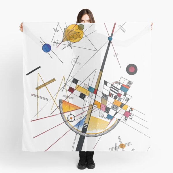 Kandinsky Delicate Tension No. 85, 1923 Artwork Reproduction, Design for Posters, Prints, Tshirts, Men, Women, Kids, Youth Scarf