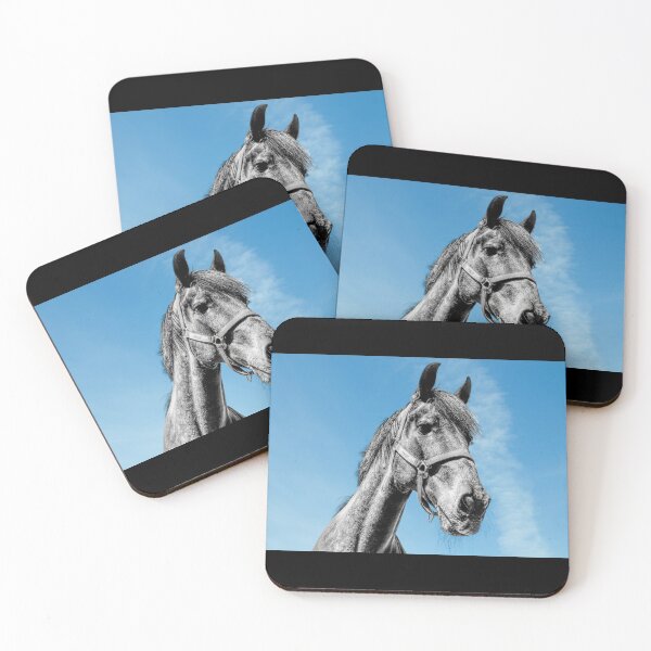 Item preview, Monochrome horse head against a blue sky designed and sold by PicsByTony.