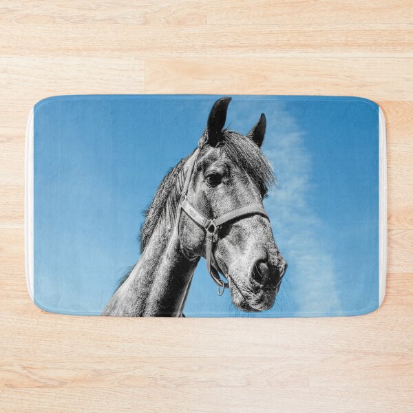 Item preview, Monochrome horse head against a blue sky designed and sold by PicsByTony.