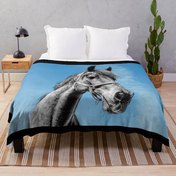 Item preview, Monochrome horse head against a blue sky designed and sold by PicsByTony.