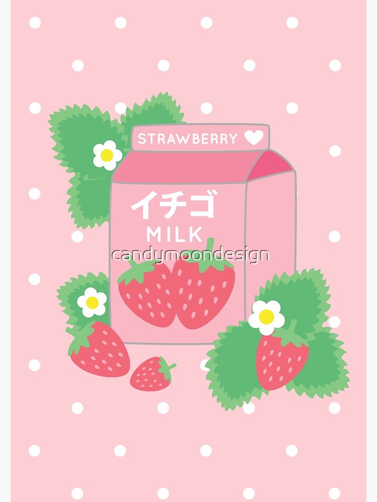 Strawberries Pink Flowers Dots Kawaii Cute Pastel Spiral Notebook
