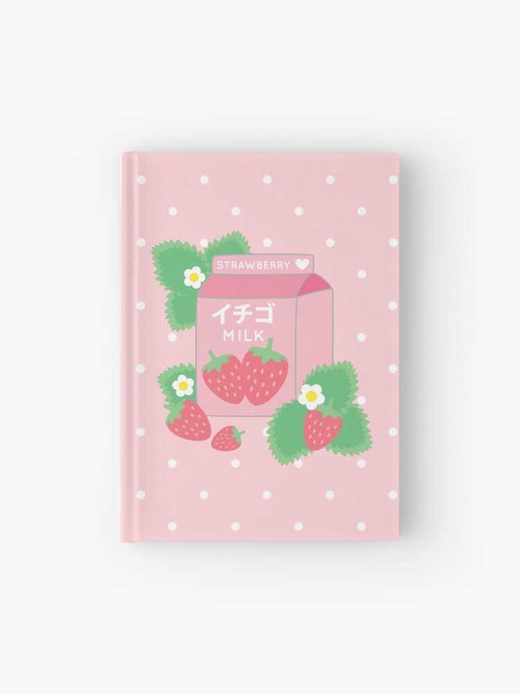 Strawberries Pink Flowers Dots Kawaii Cute Pastel Spiral Notebook for Sale  by candymoondesign