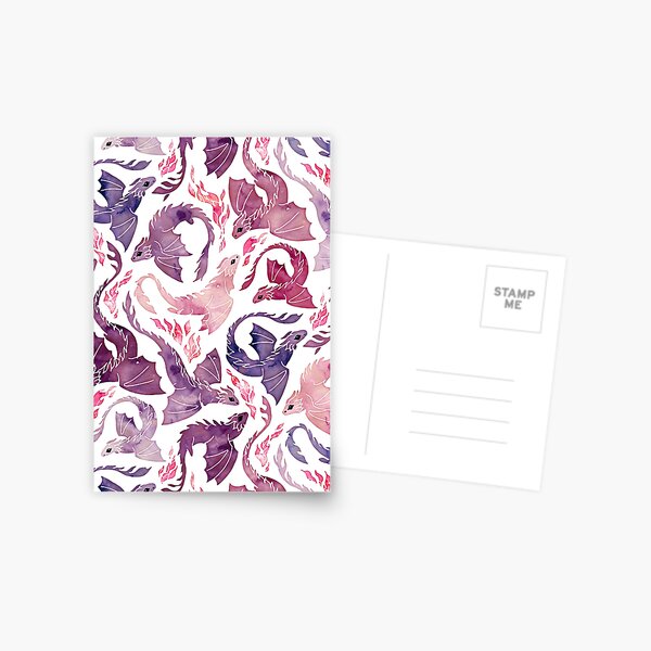 Dragon fire pink & purple Postcard