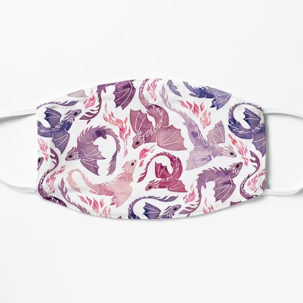 Dragon fire pink & purple Flat Mask